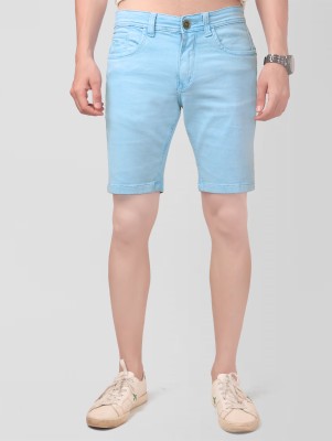 CEFALU Solid Men Light Blue Chino Shorts