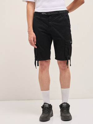 THE BEAR HOUSE Solid Men Black Regular Shorts