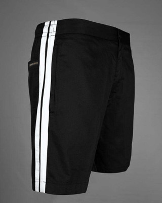 french crown Striped Men Black Regular Shorts