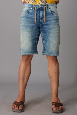 ROOKIES Solid Men Reversible Blue Denim Shorts