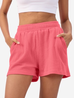 The Souled Store Solid Women Pink Basic Shorts