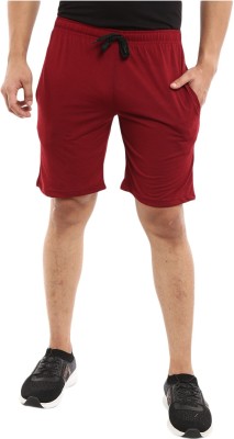 V-MART Solid Men Maroon, Maroon Casual Shorts