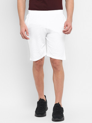 Ap'pulse Solid Men White Sports Shorts