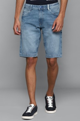 Allen Solly Solid Men Blue Denim Shorts