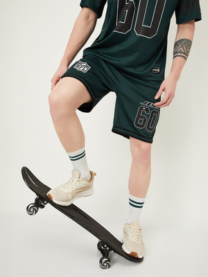 MAX Printed Men Green Sports Shorts