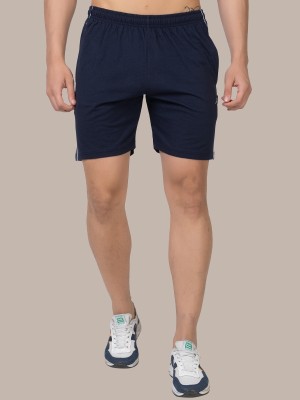 Zeffit Solid Men Dark Blue Sports Shorts