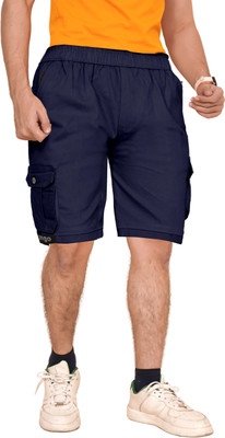 Raiment Solid Men Blue Casual Shorts