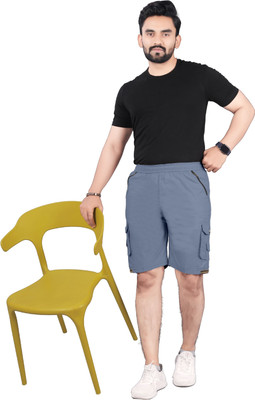 Raiment Solid Men Light Blue Casual Shorts