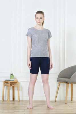 VAN HEUSEN Solid Women Dark Blue Regular Shorts