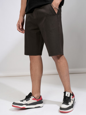 HIGHLANDER Solid Men Brown Regular Shorts