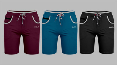 WeReKo Printed Men Black, Light Blue, Maroon Regular Shorts