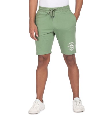 U.S. POLO ASSN. Solid Men Green Regular Shorts