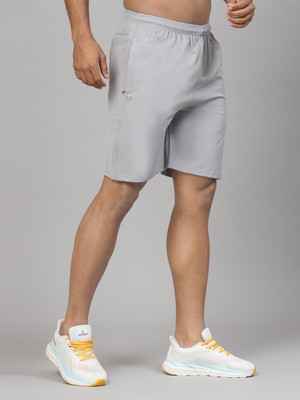 UZARUS Solid Men Grey Sports Shorts