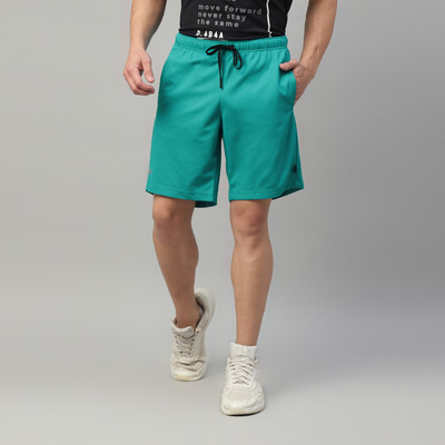 DIDA Solid Men Dark Green Regular Shorts
