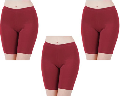 AJ FASHIONS Solid Women Maroon Cycling Shorts