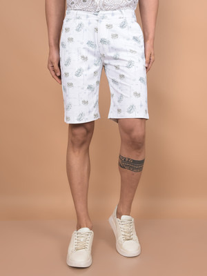 CRIMSOUNE CLUB Floral Print Men White Regular Shorts