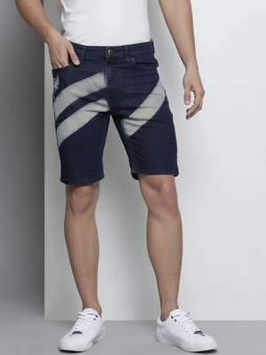 The Indian Garage Co. Printed Men Blue Denim Shorts