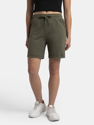 JOCKEY Solid Women Dark Green Regular Shorts