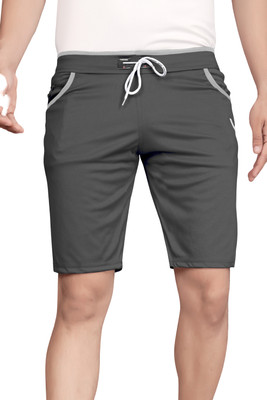 DARSHAN CREATION Solid Men Grey Casual Shorts
