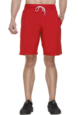 Leebonee Solid Men Red Casual Shorts