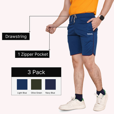 DARSHAN CREATION Solid Men Light Blue, Green, Dark Blue Regular Shorts