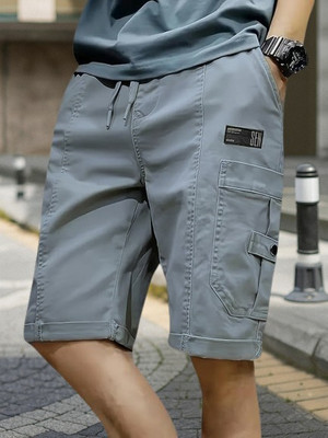 Pitzz Solid Men Grey Cargo Shorts