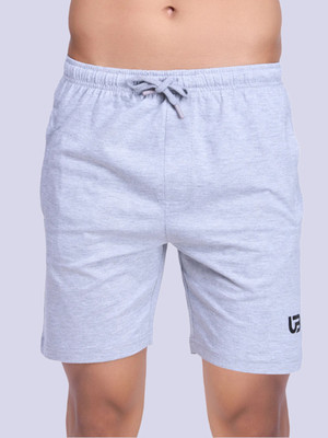 Ramraj Cotton Solid Men Grey Regular Shorts