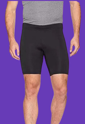 Gutauchauhan Solid Men Black Compression Shorts