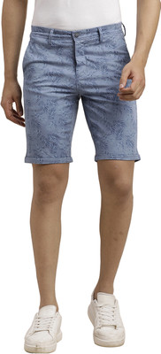 TURTLE Printed Men Light Blue Casual Shorts