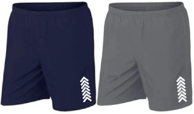 skyrow Printed, Self Design Men Dark Blue, Grey Beach Shorts
