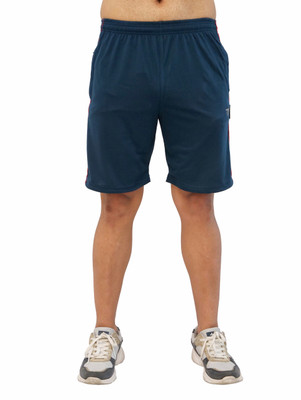 Tf Tex-fro Solid Men Dark Blue Regular Shorts