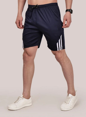 DINSHA Solid Men Blue Regular Shorts