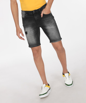 Pepe Jeans Solid Men Black Denim Shorts