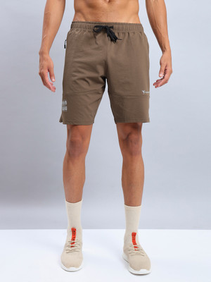 TECHNOSPORT Solid Men Brown Sports Shorts