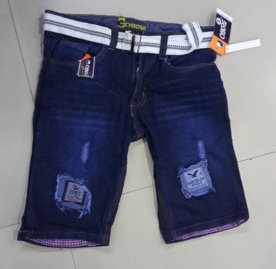 PHYASANA Solid Men Denim Blue Denim Shorts