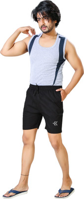 Chillax Printed Men Black Regular Shorts