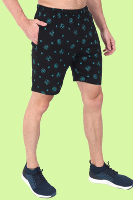 HouseOfCommon Striped Men Black Bermuda Shorts