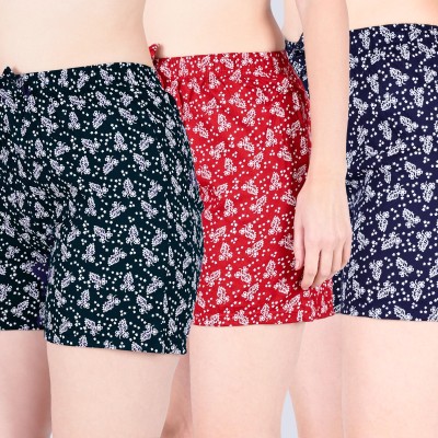 TL Creation Printed Women Black, Red, Dark Blue Hotpants