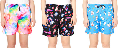Exitro Printed Women Multicolor Night Shorts