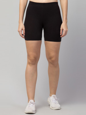 ARSHEEN ADORE Solid Women Black Regular Shorts