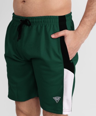 Howdy Solid Men Green Sports Shorts