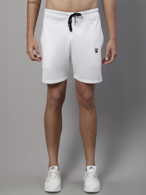 MACK JONNEY Self Design Men White Sports Shorts