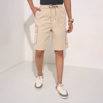 7 Alt by Pantaloons Solid Men White Basic Shorts