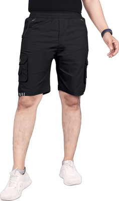 bffashion Solid Men Black Basic Shorts