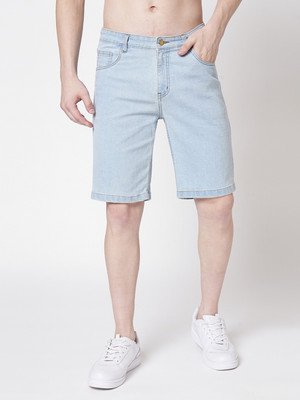 PROVOGUE Solid Men Blue Denim Shorts