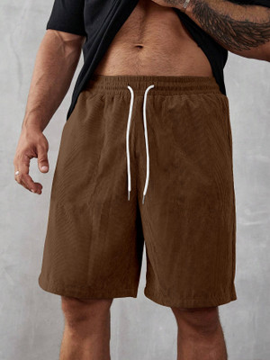 Rajovati Solid Men Brown Casual Shorts