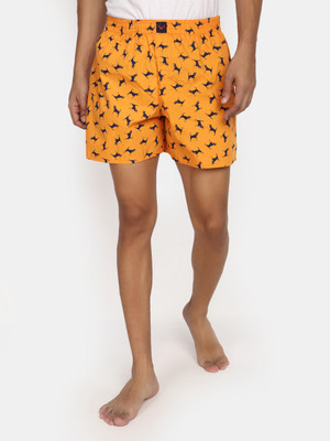 V-MART Printed Men Orange, Orange Regular Shorts