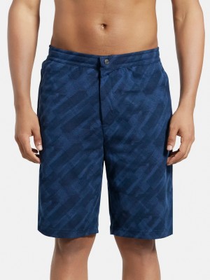 JOCKEY Geometric Print Men Blue Basic Shorts