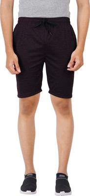 Guide Self Design Men Maroon Regular Shorts