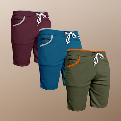 WeReKo Solid Men Maroon, Light Blue, Green Sports Shorts, Casual Shorts, Gym Shorts